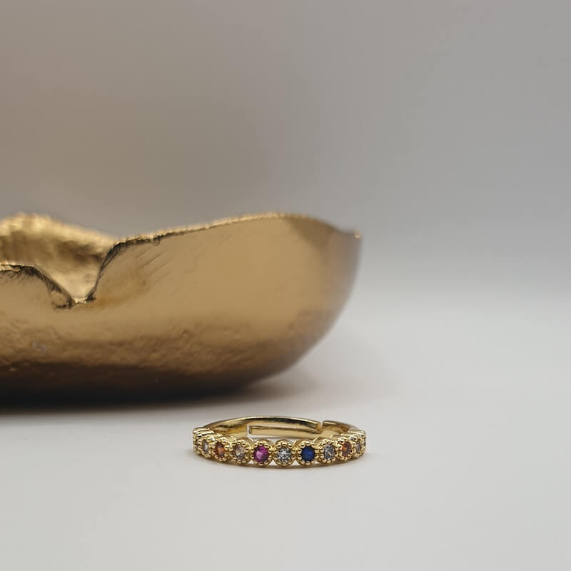 Rainbow Circle Ring gold