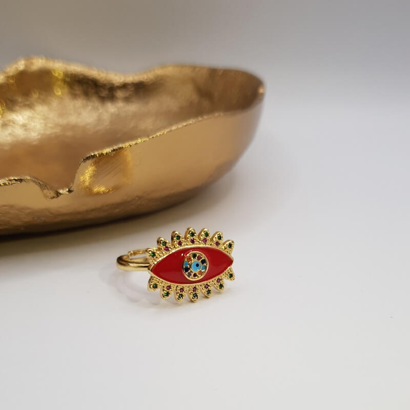 Red Eye Ring gold