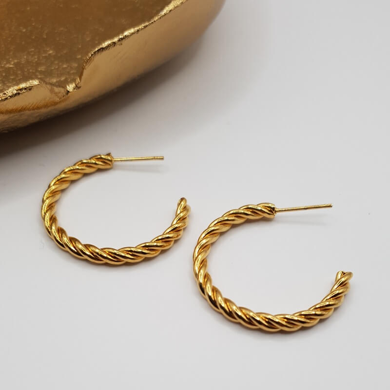 Twisted Hoops gold