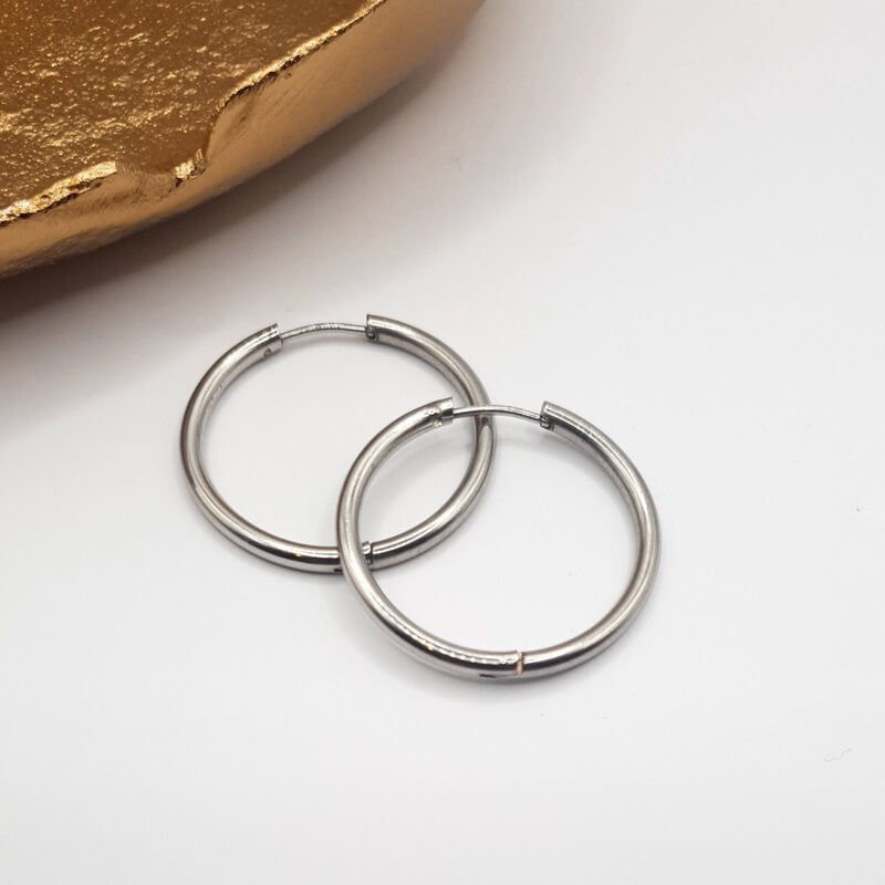 Classic Hoops L silver
