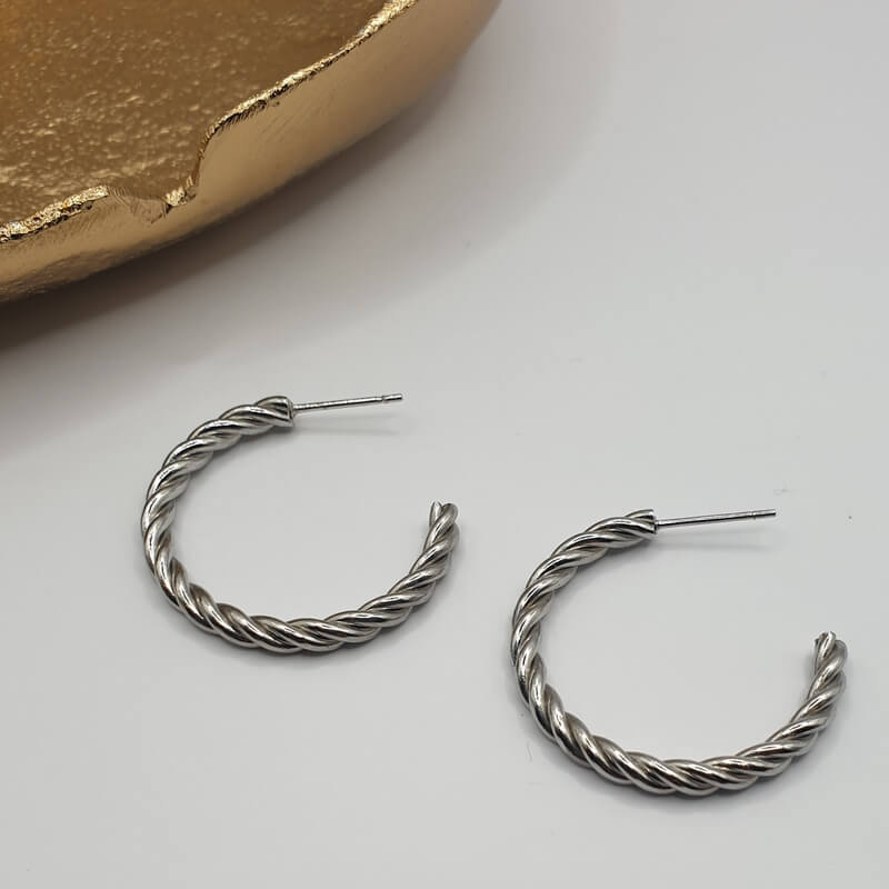 Twisted Hoops silver