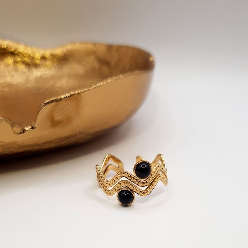 Aliya Ring black gold