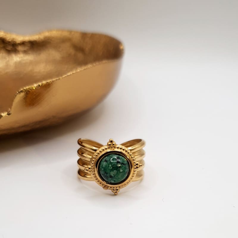 Aisha Ring green gold