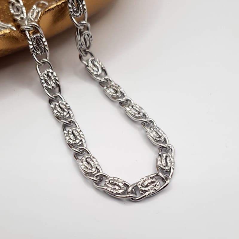 Meander Chain Necklace silver