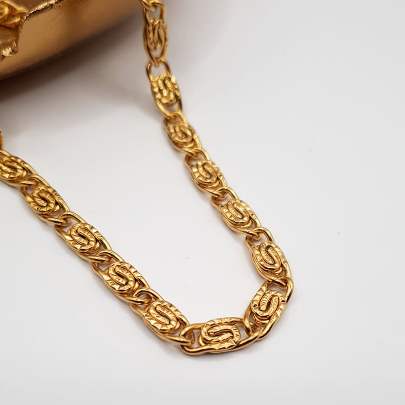 Meander Chain Necklace gold
