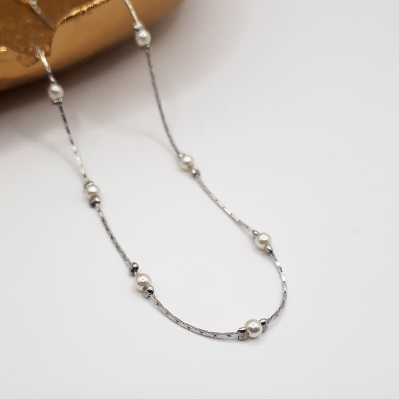Pearl Beads Necklace silver
