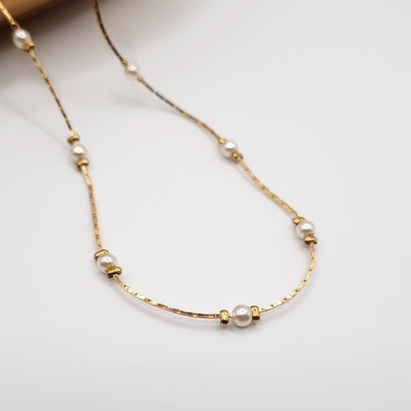 Pearl Beads Necklace gold