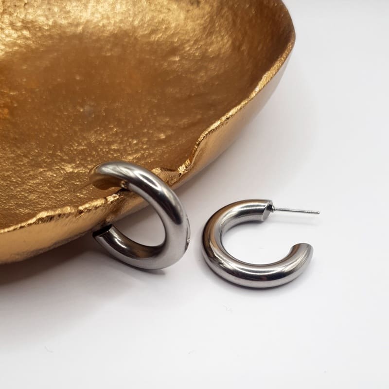 Roxi Plain Hoops silver