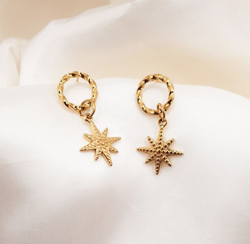 Boho Star Earrings gold