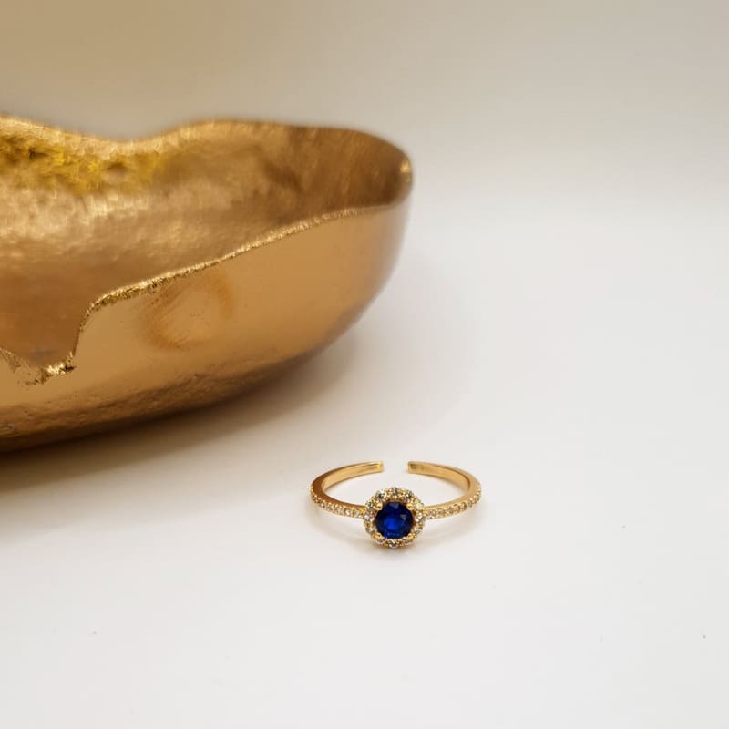 Blue Gem Ring gold