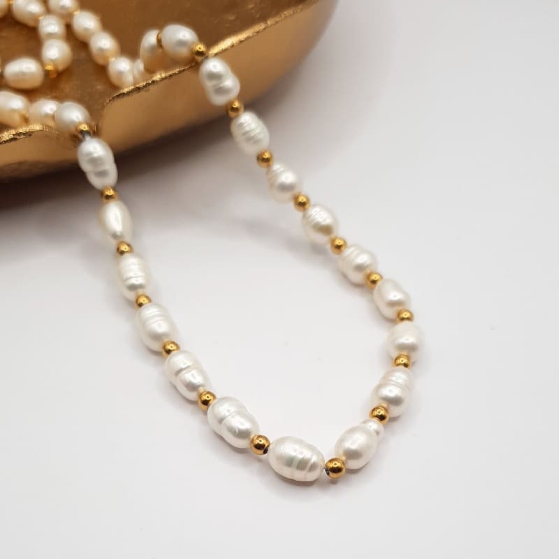 Pearl Golden Beads Necklace