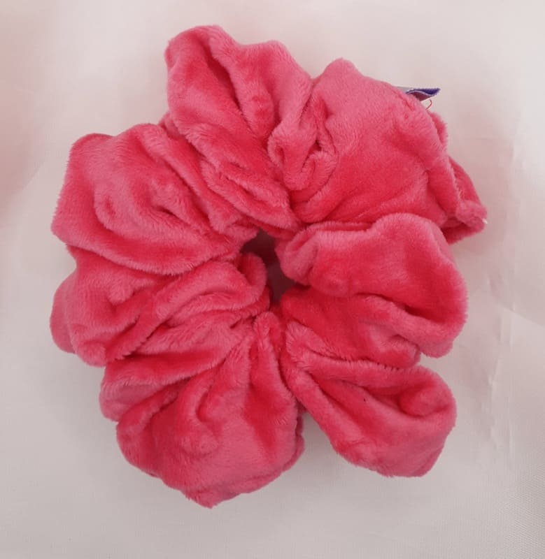 3D Dots Hot Pink Velvet Scrunchie