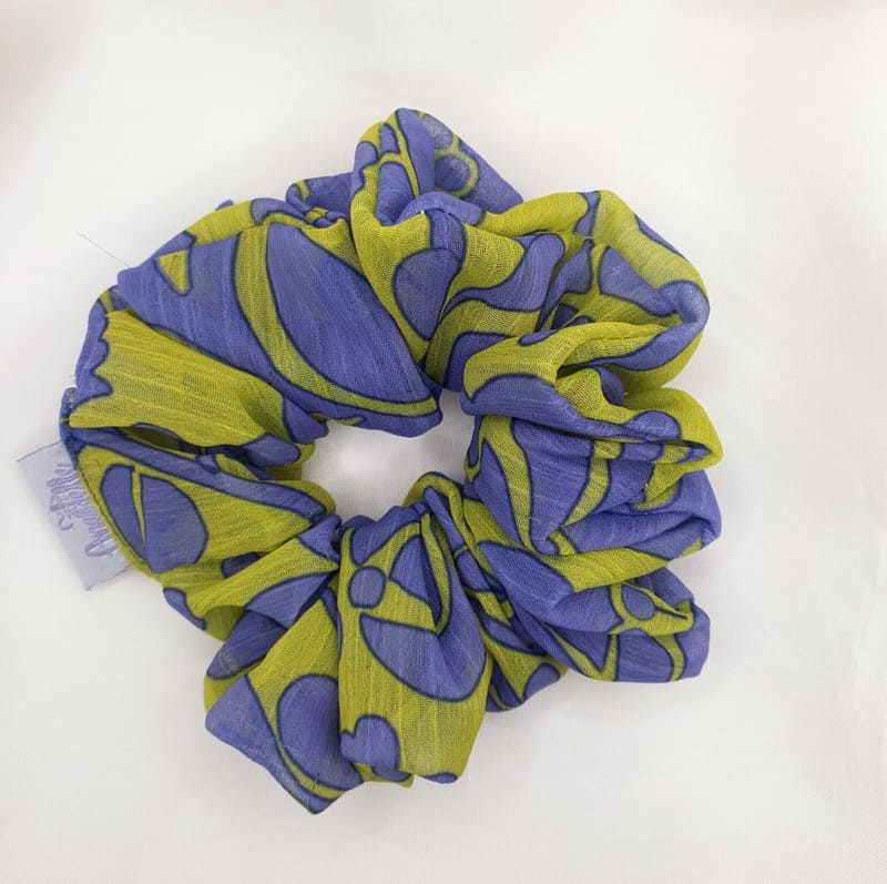 Purple Flower Scrunchie