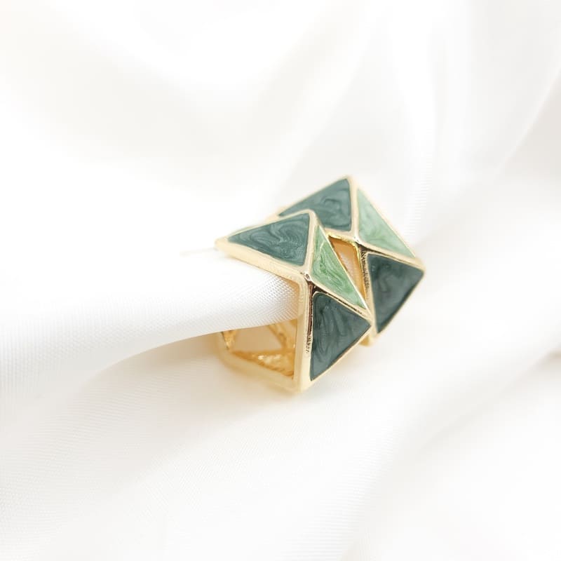 Mona Green Hoops gold