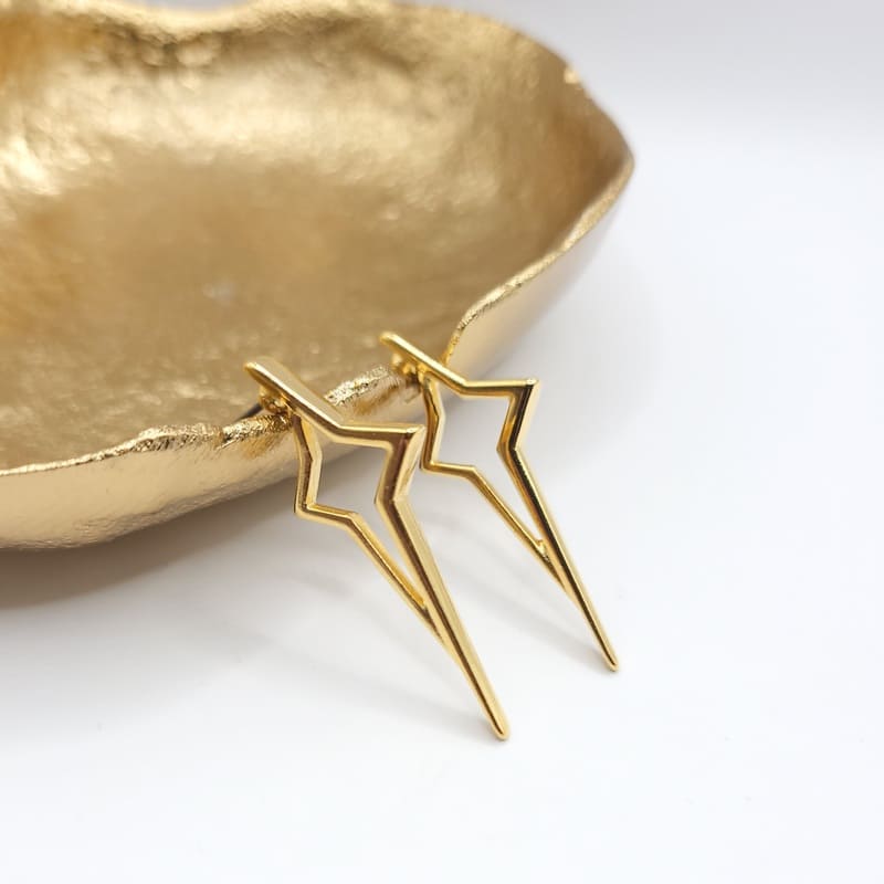 Pointy Star Earrings gold