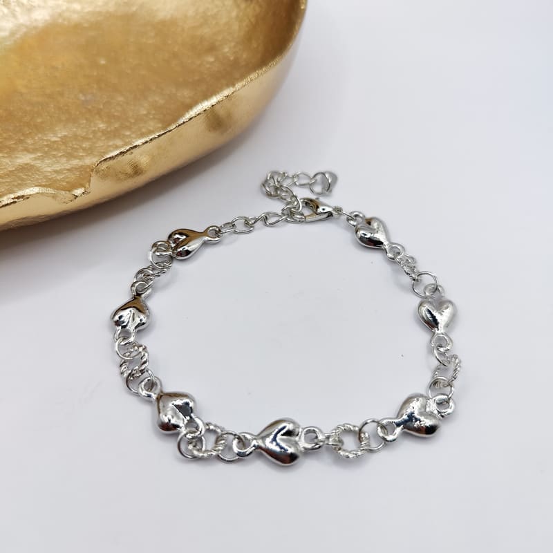 Heart Chain Bracelet silver